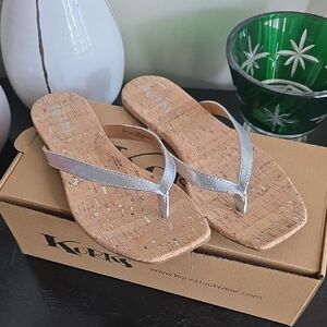 Korks Silver Cork Sandals 10m